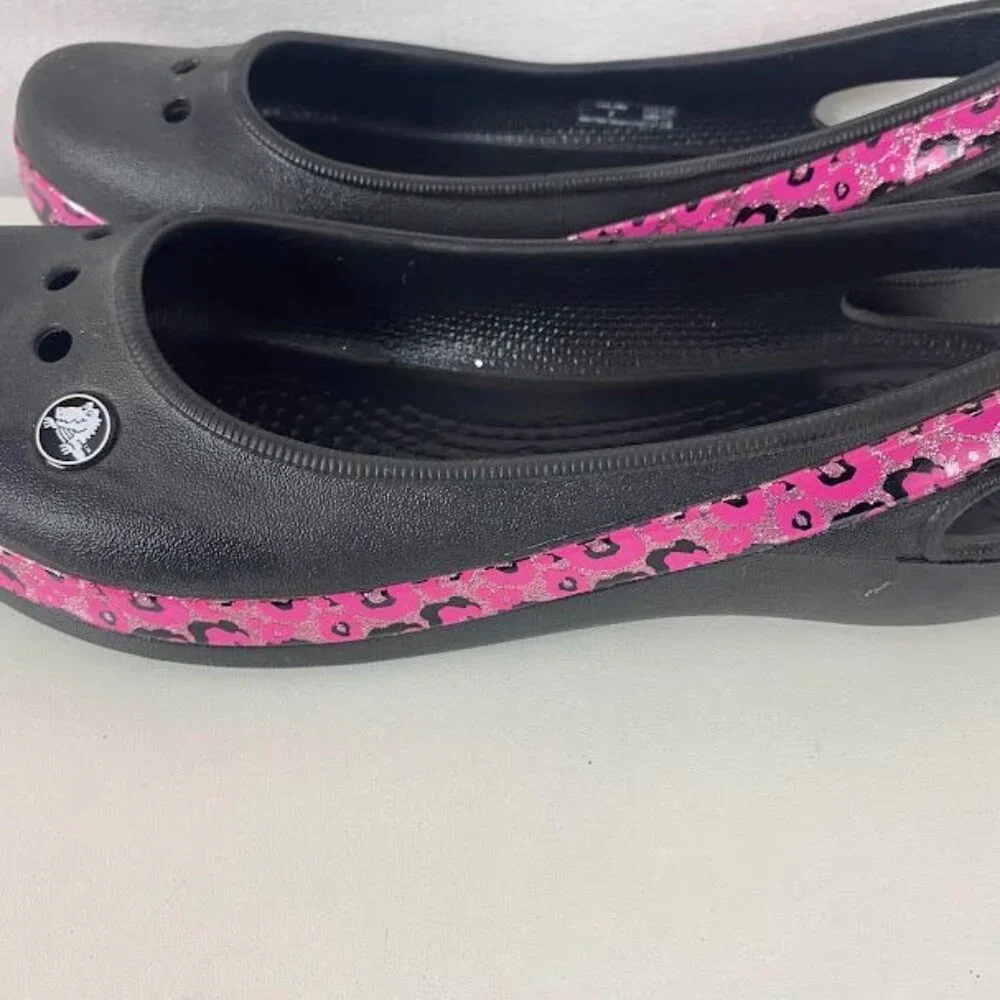 Crocs‎ Black Girls Kadee Rubber Mary Jane Flats Junior Size 6.